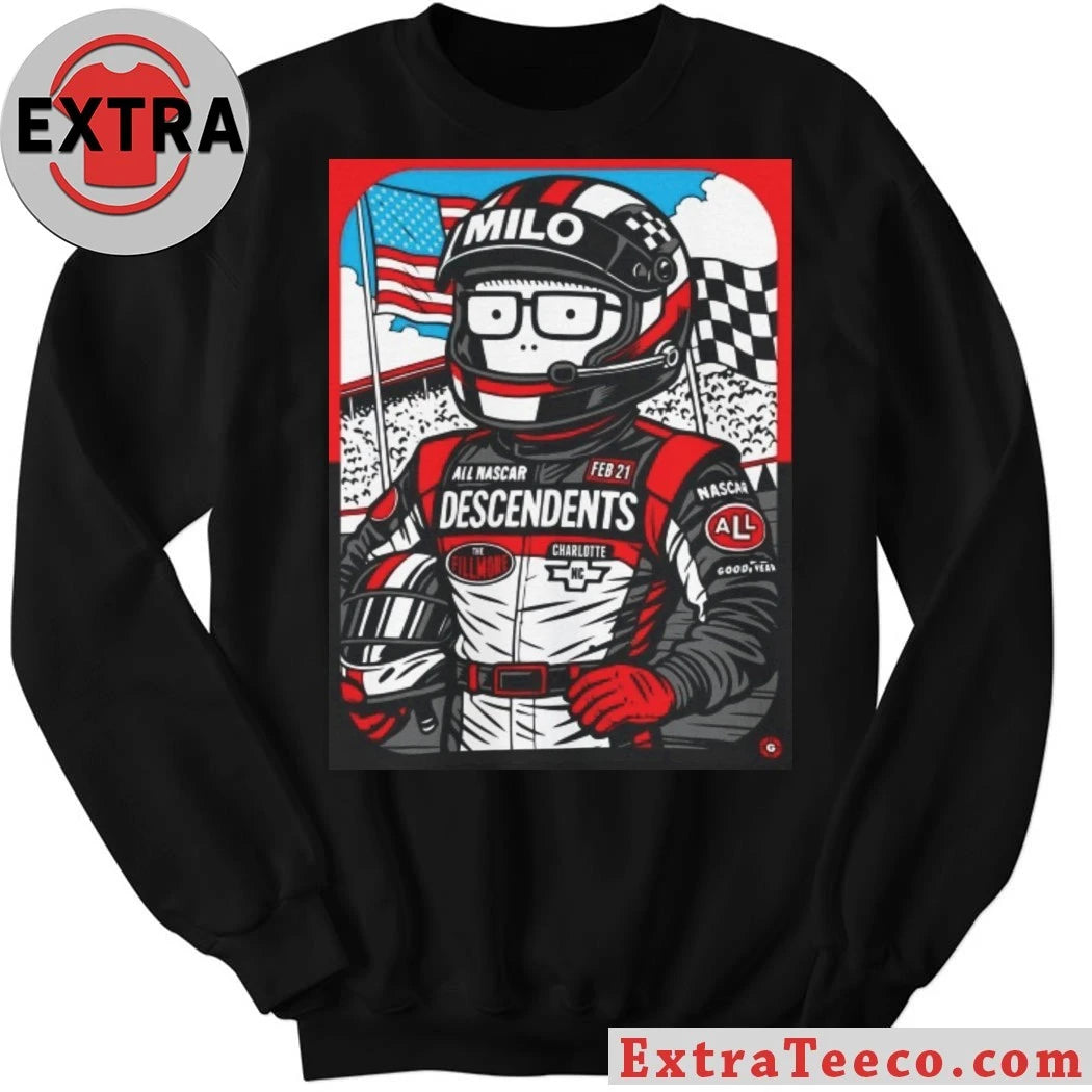 Official Descendents Ricky Milo Live At The Fillmore Charlotte February 21 2026 Exclusive Nascar Gig Poster Artwork By Garage Land Shirt