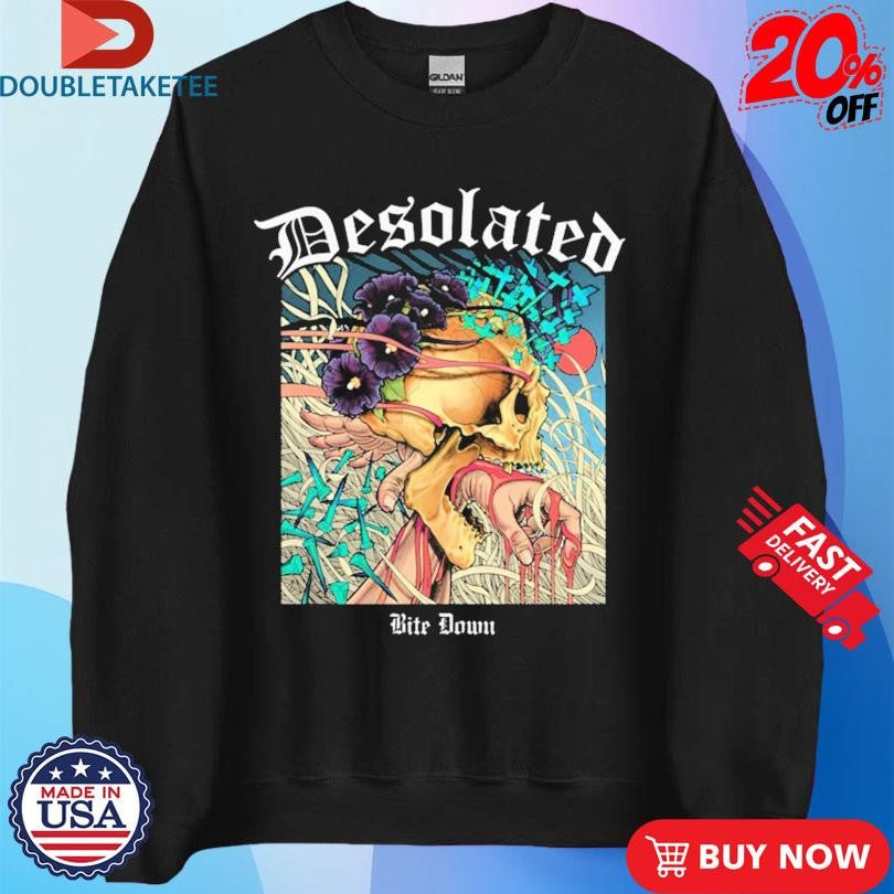 Official Desolated Bite Down Skull Hand Shirts
