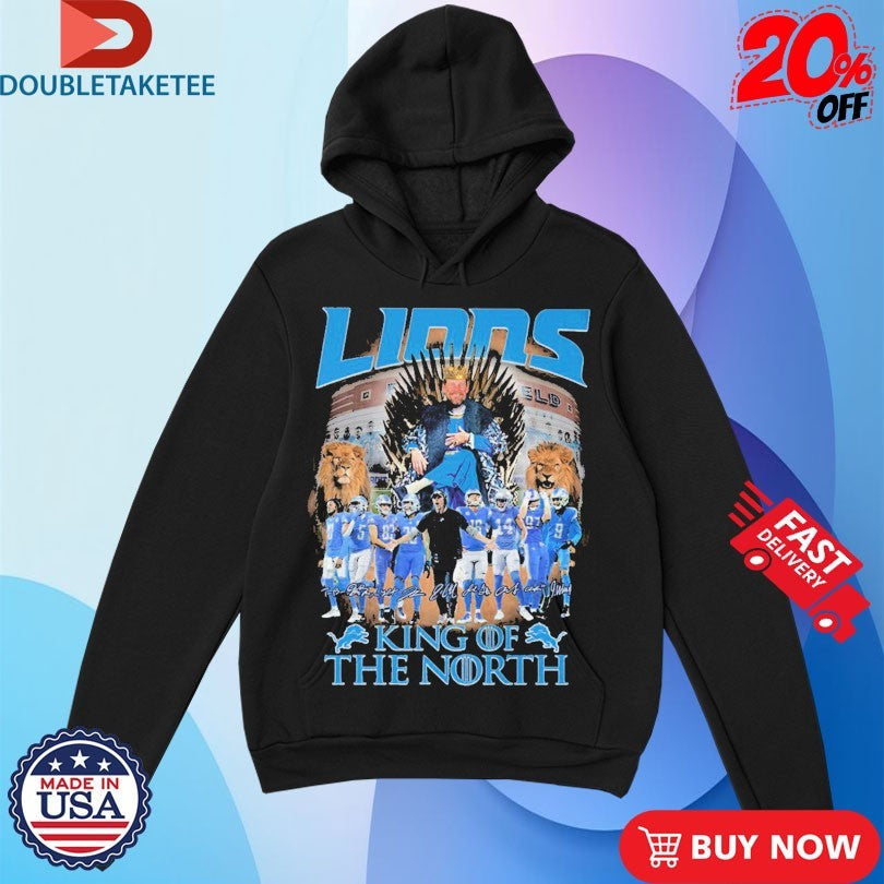 Official Detroit Lions King Of The North Throne Signatures Shirts