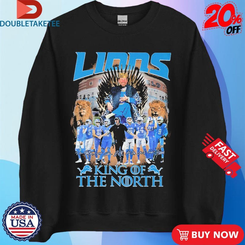 Official Detroit Lions King Of The North Throne Signatures Shirts