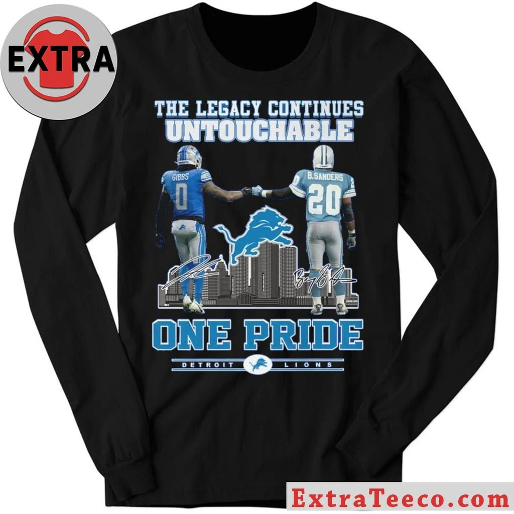 Official Detroit Lions One Pride The Legacy Continues Untouchable City And Logo 2025 T-Shirt