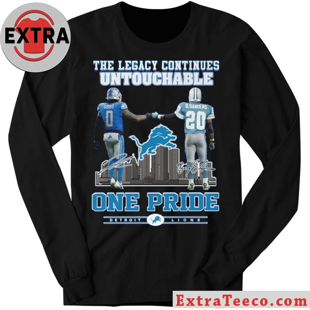 Official Detroit Lions One Pride The Legacy Continues Untouchable City And Logo 2025 T-Shirt