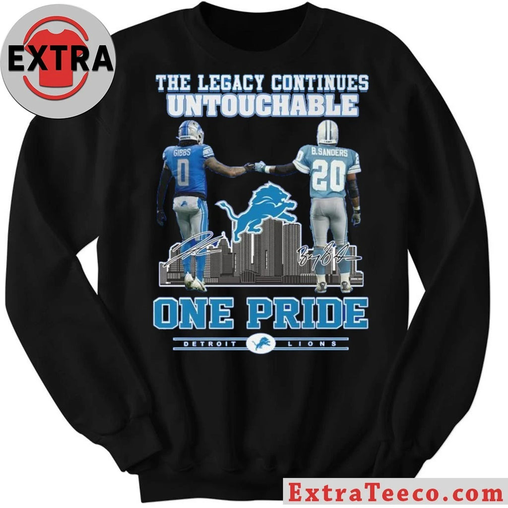 Official Detroit Lions One Pride The Legacy Continues Untouchable City And Logo 2025 T-Shirt