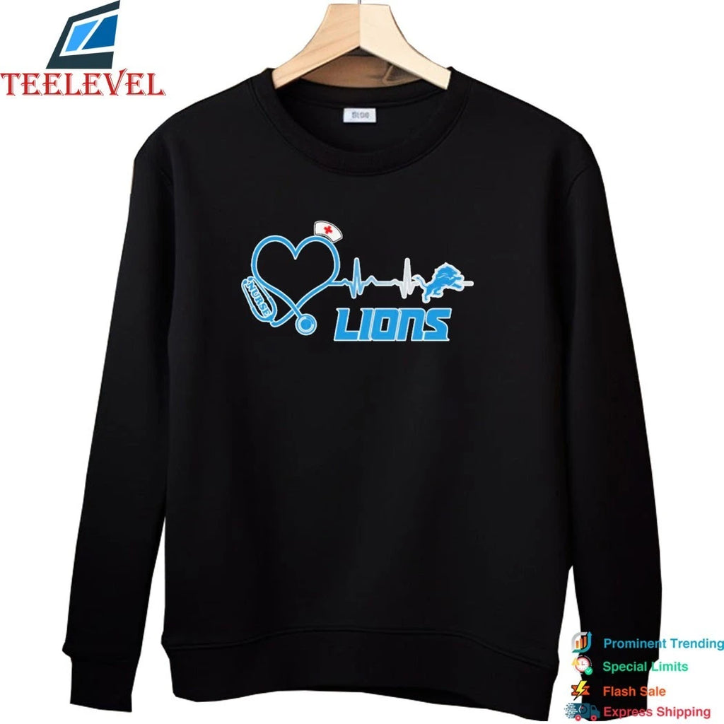 Official Detroit Lions Stethoscope Nurse Heart Shirts