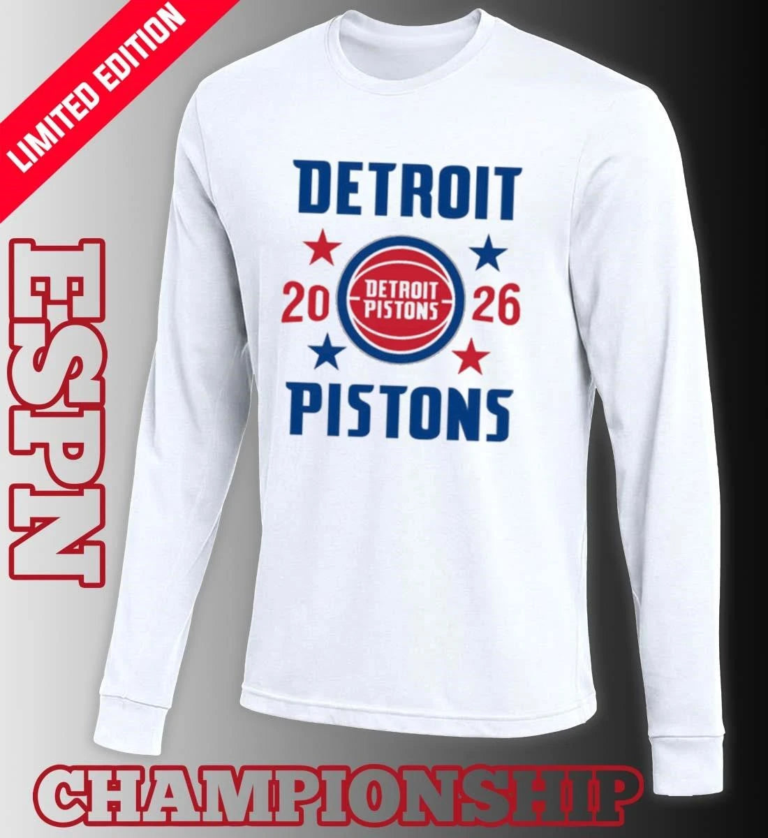 Official Detroit Pistons NBA Playoffs 2026 Stars T-Shirt