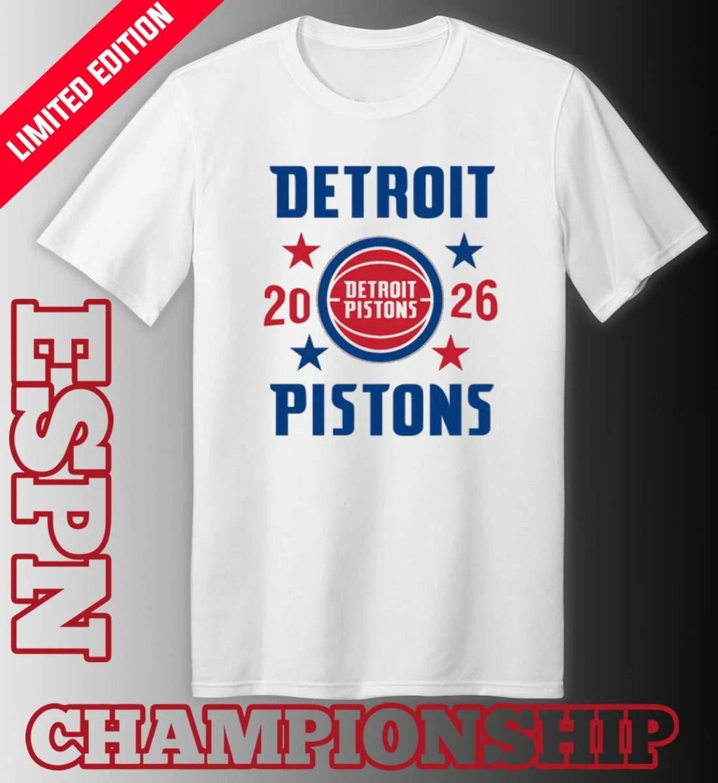 Official Detroit Pistons NBA Playoffs 2026 Stars T-Shirt