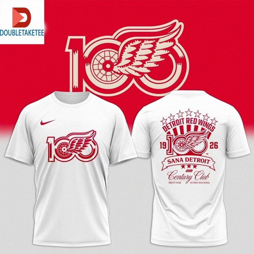 Official Detroit Red Wings Sana 1926 Century Club 100 Year Shirts