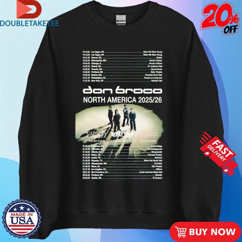 Official Don Broco North American 2025-2026 Tour Dates Shirts