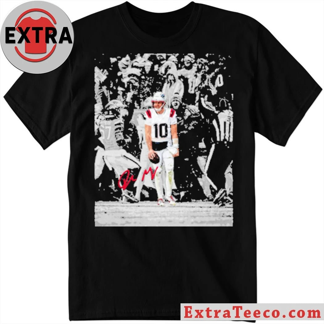 Official Drake Maye Through the snow Winter Game Day T-Shirt