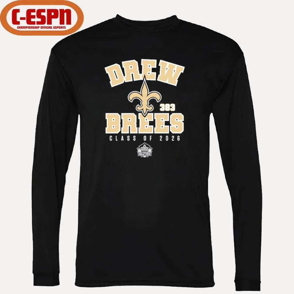Official Drew Brees Saints Class of 2026 Enshrinee T-Shirt