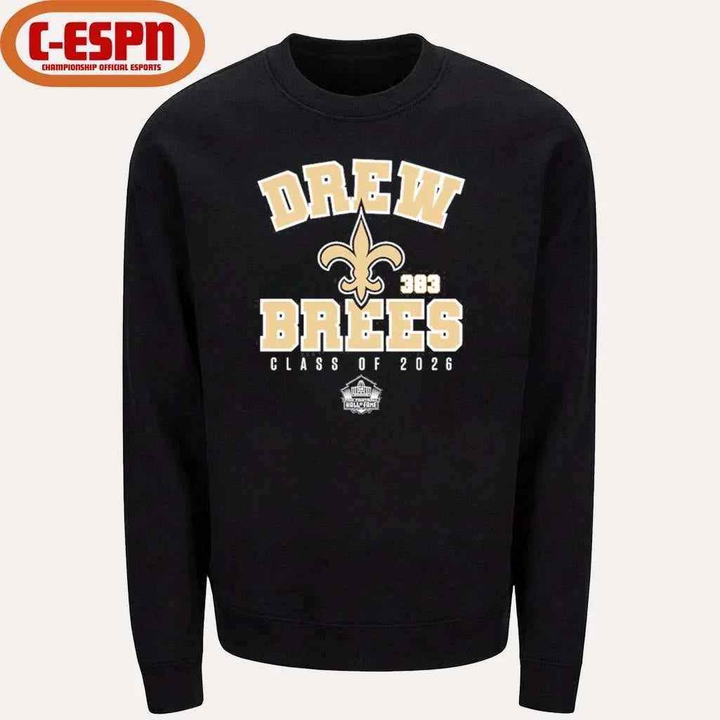 Official Drew Brees Saints Class of 2026 Enshrinee T-Shirt