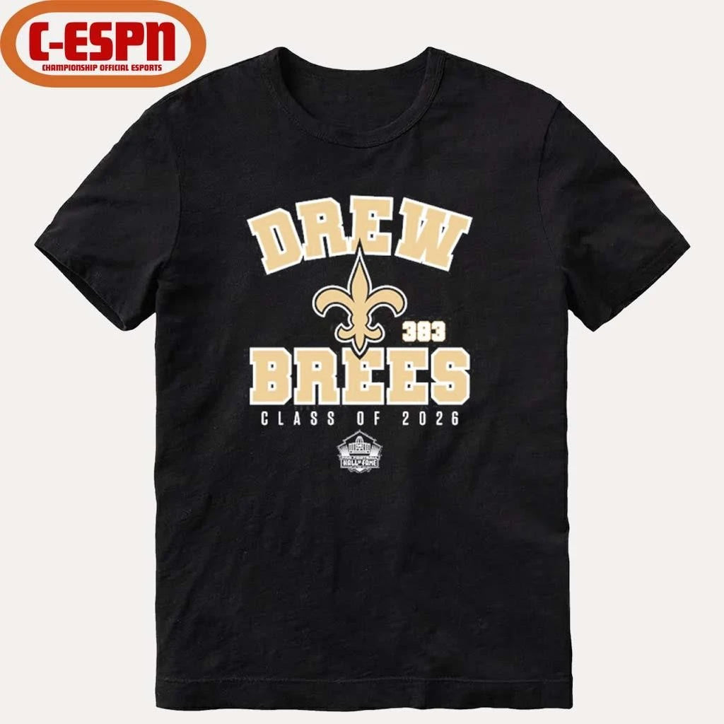 Official Drew Brees Saints Class of 2026 Enshrinee T-Shirt