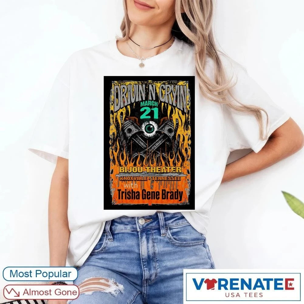 Official Drivin N Cryin Bijou Theater March 21 2026 Knoxville TN Poster T-Shirt