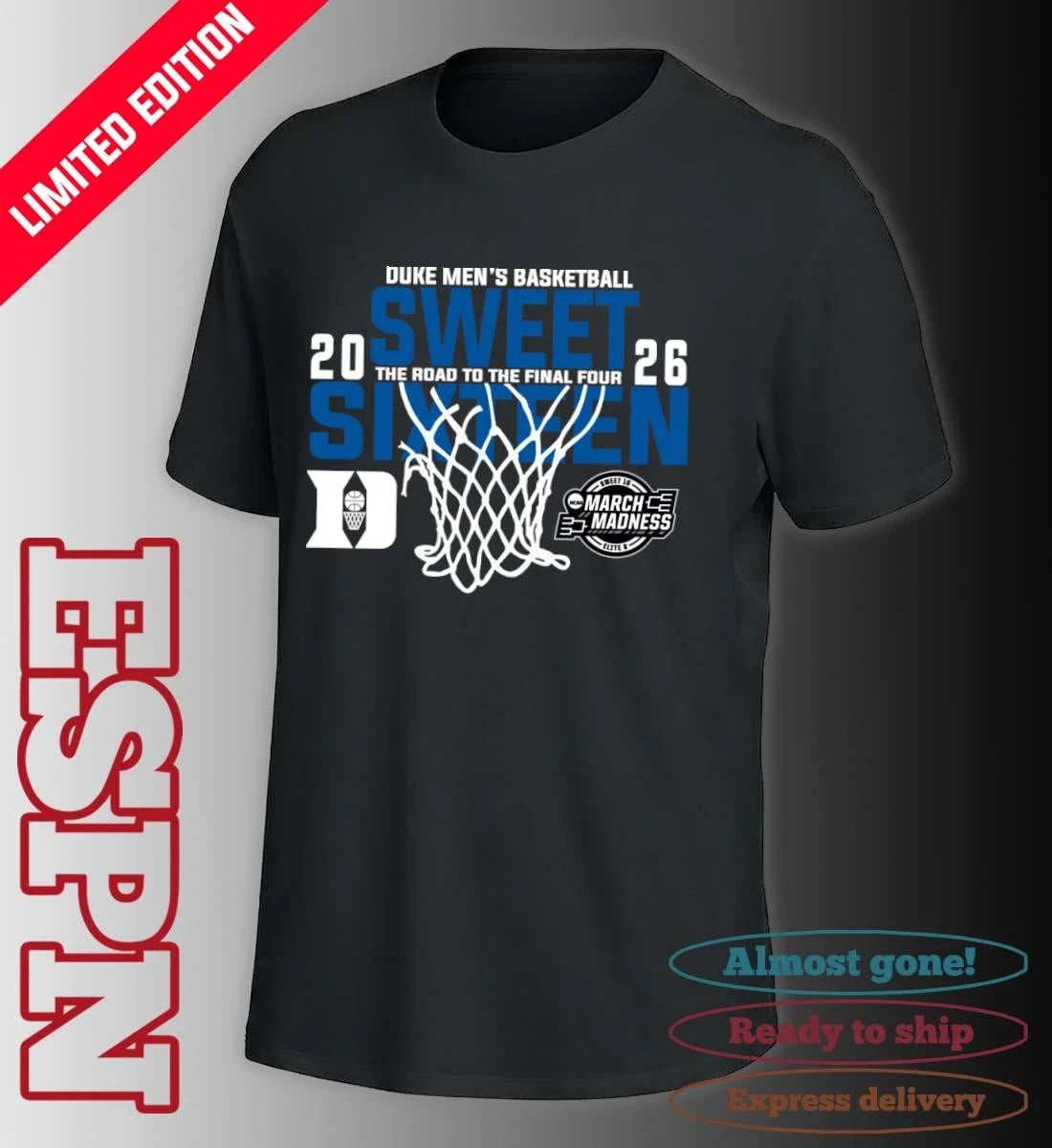 Official Duke Men’s Basketball 2026 Sweet Sixteen The Road To The Final Four Shirt