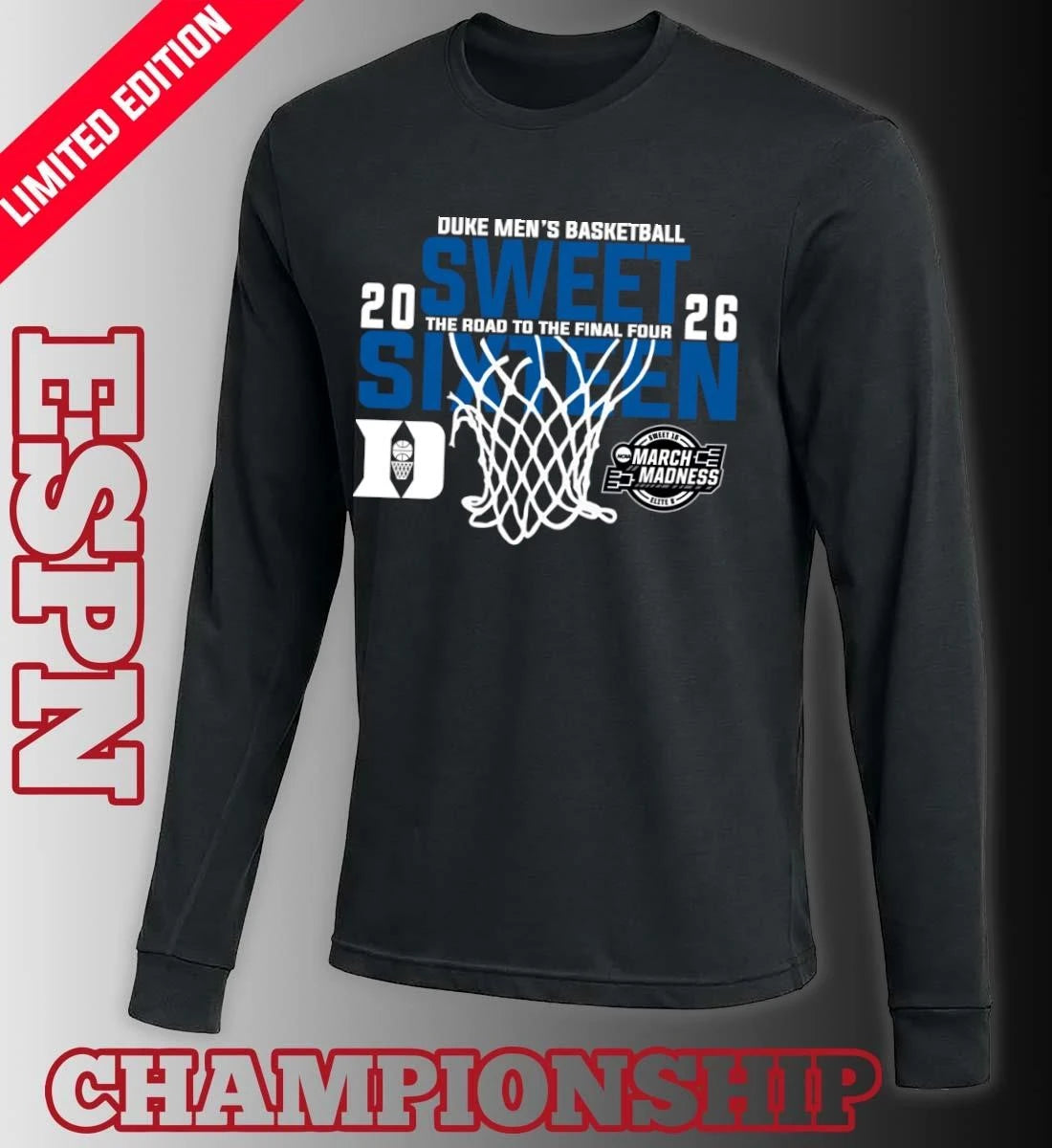 Official Duke Men’s Basketball 2026 Sweet Sixteen The Road To The Final Four Shirt