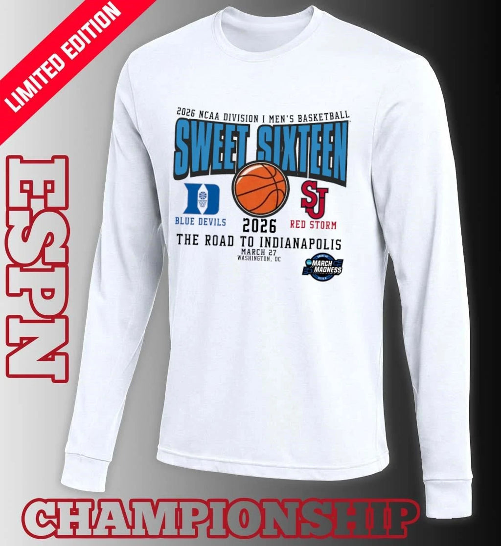 Official Duke Vs St John’s 2026 NCAA DI Men’s Basketball Tournament Sweet Sixteen T-Shirt