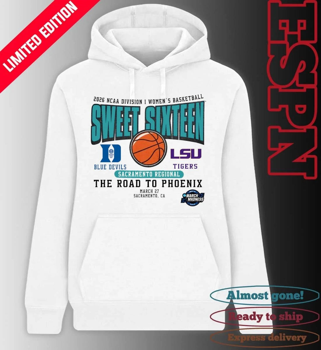Official Duke vs LSU 2026 NCAA DI Women’s Basketball Sweet Sixteen T-Shirt