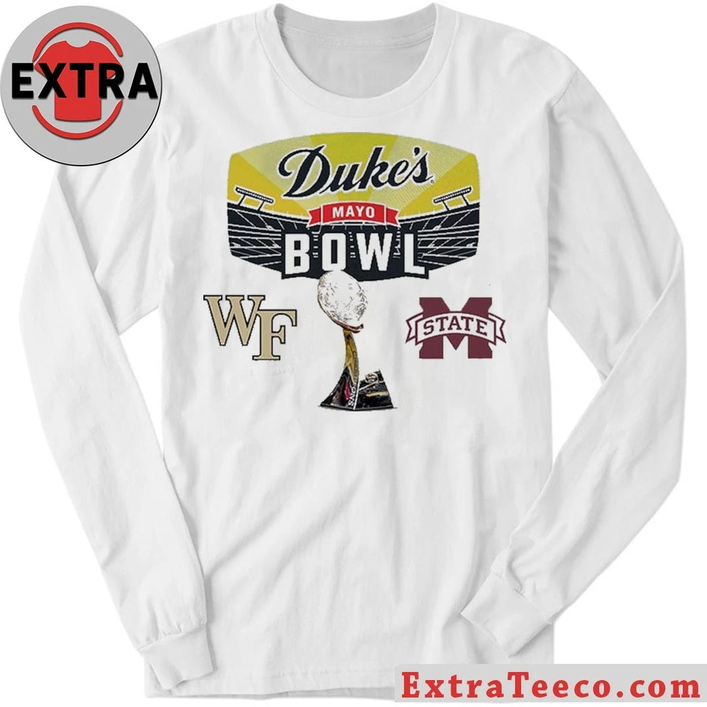 Official Duke’s Mayo Bowl Wake Forest Demon Deacons Versus Mississippi State Bulldogs Bowl Season College Football 2025 2026 Logo Shirt