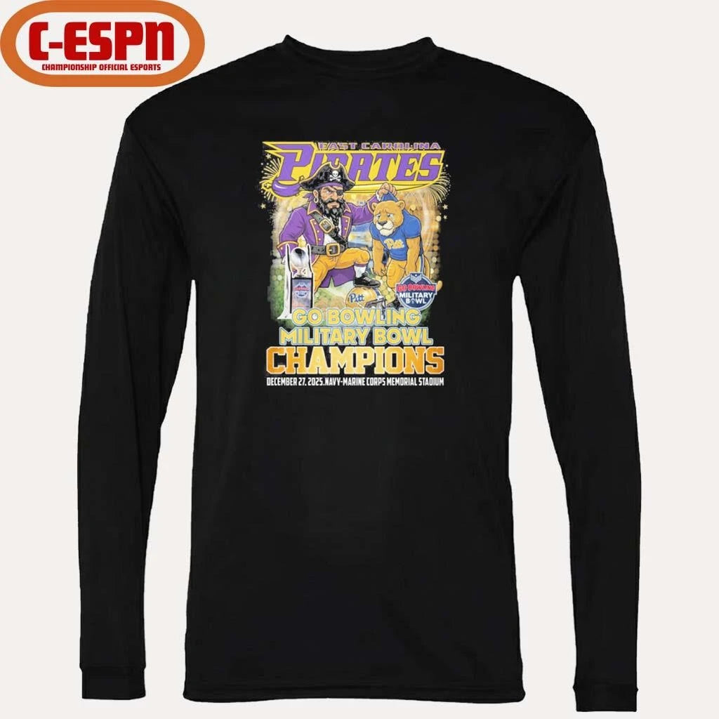 Official ECU Pirates mascot Military Bowl Champions Shirt