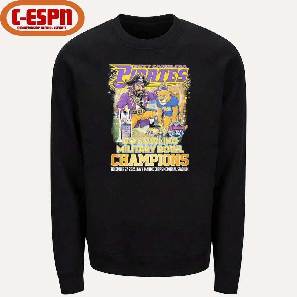 Official ECU Pirates mascot Military Bowl Champions Shirt