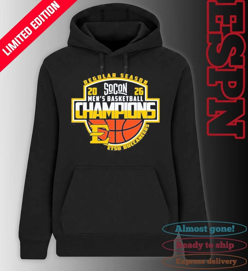 Official East Tennessee State University Men’s Basketball 2026 Regular Season Champions Shirt