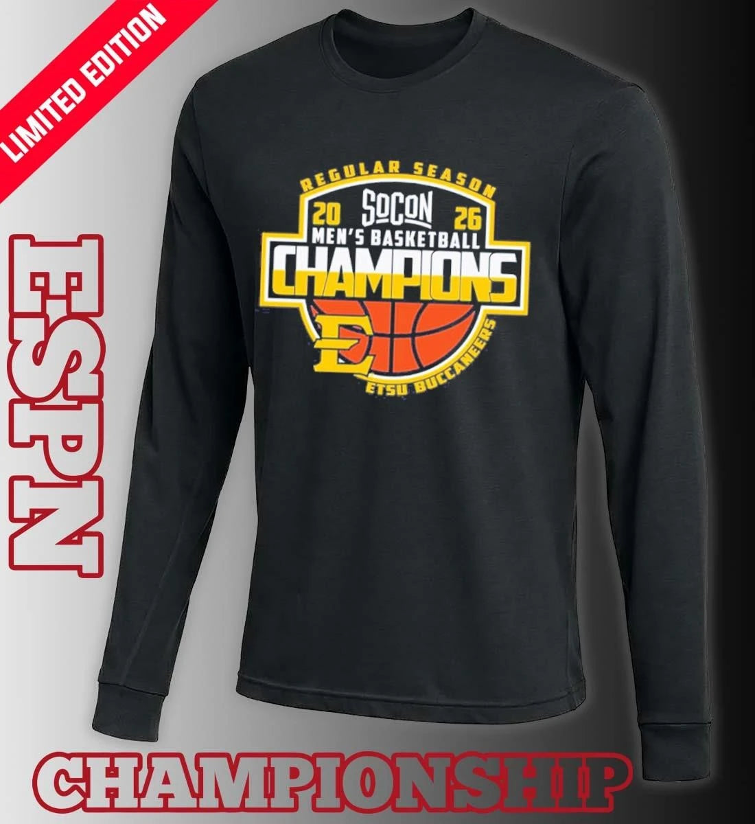 Official East Tennessee State University Men’s Basketball 2026 Regular Season Champions Shirt