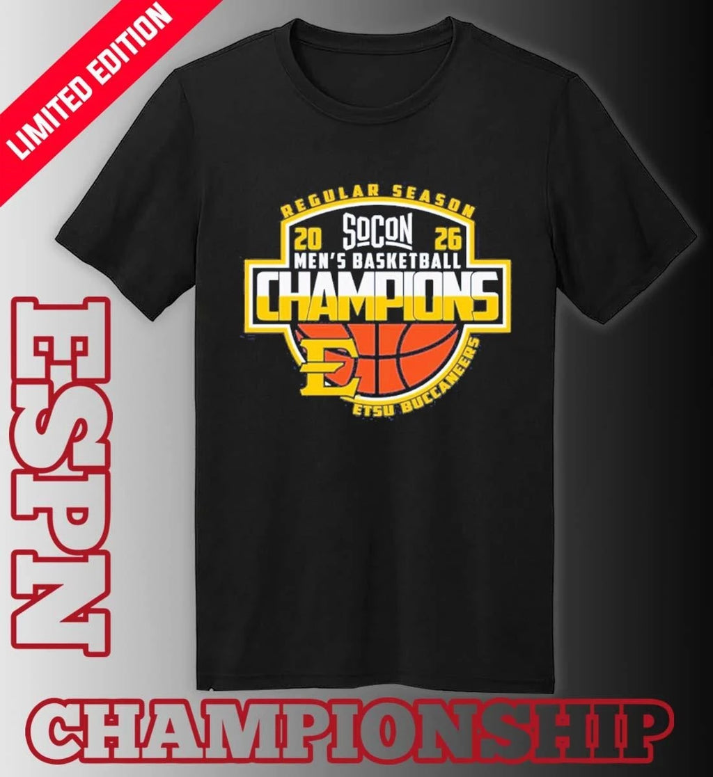 Official East Tennessee State University Men’s Basketball 2026 Regular Season Champions Shirt