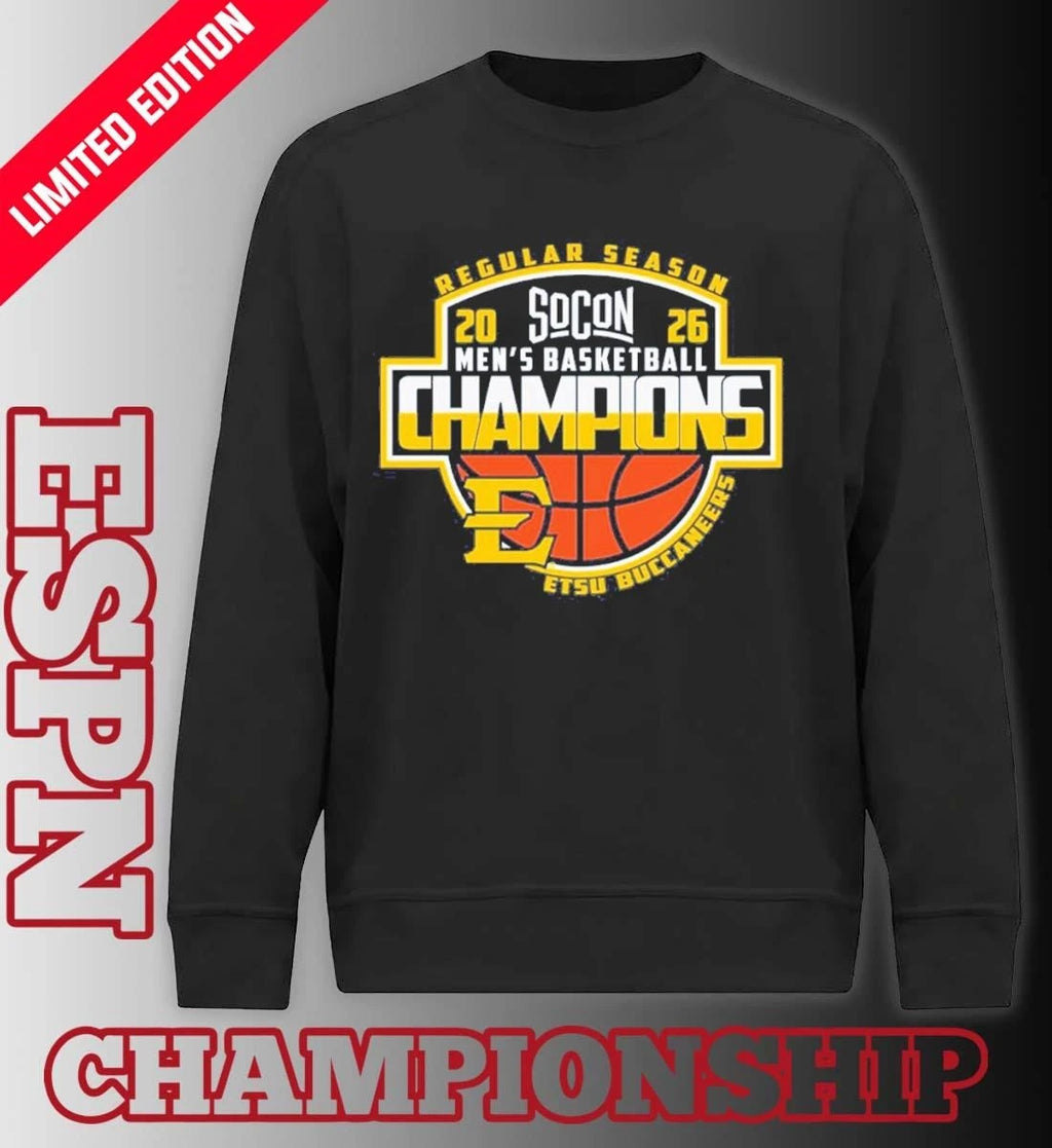 Official East Tennessee State University Men’s Basketball 2026 Regular Season Champions Shirt