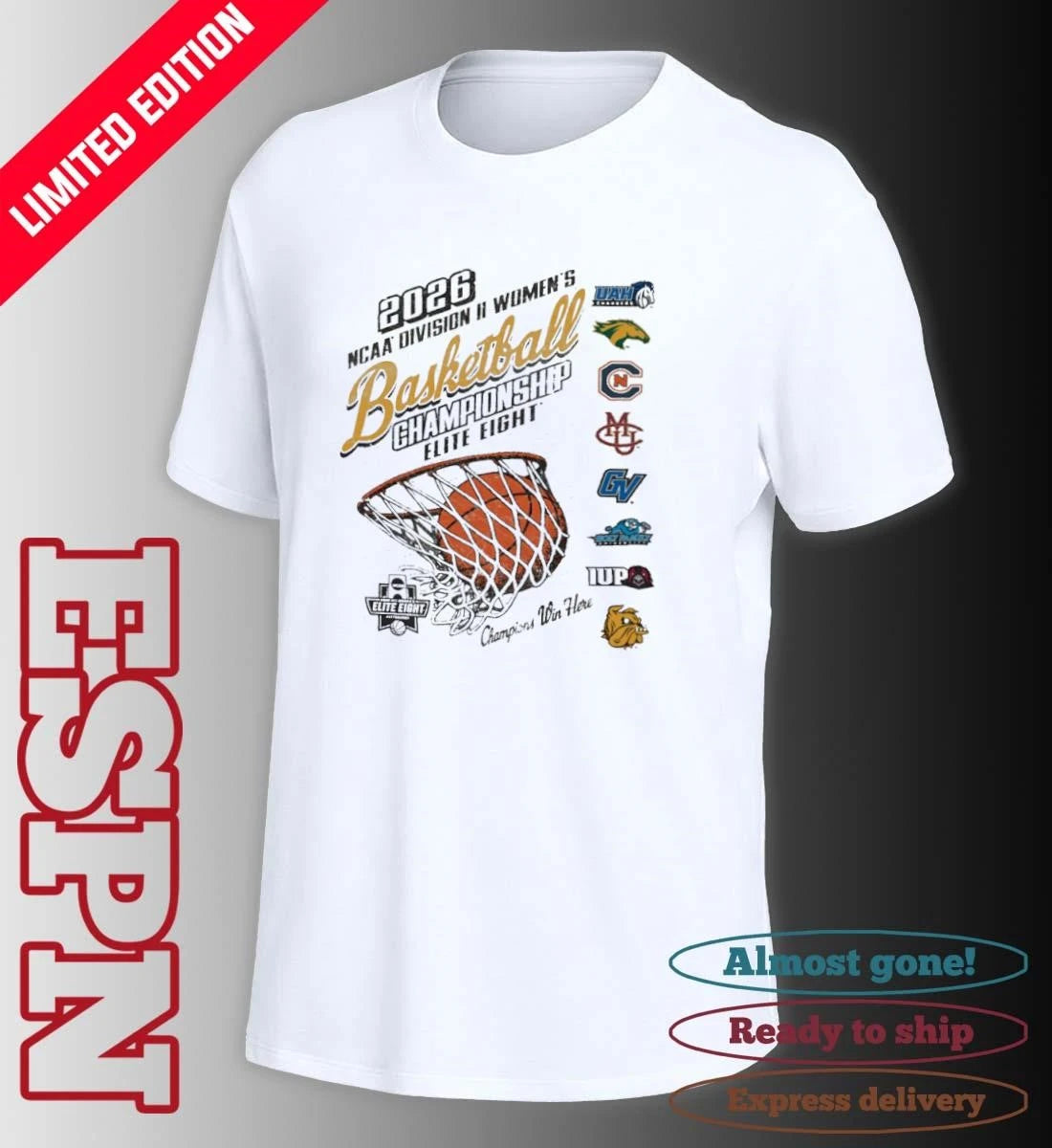Official Elite 8 2026 NCAA Division II Women’s Basketball Championship Logo T-Shirt