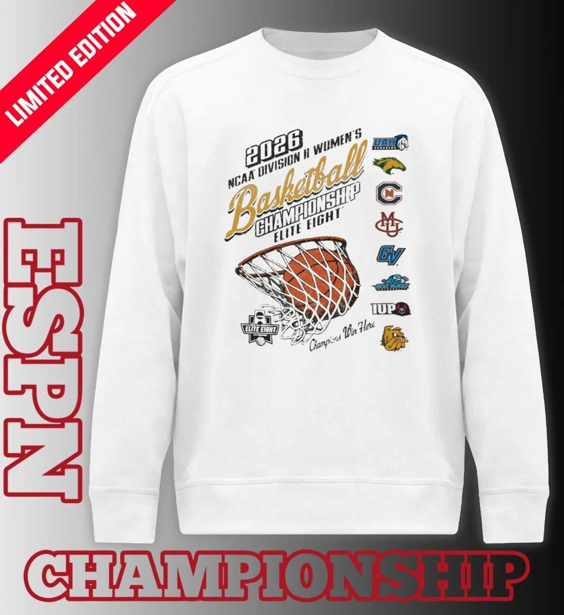 Official Elite 8 2026 NCAA Division II Women’s Basketball Championship Logo T-Shirt