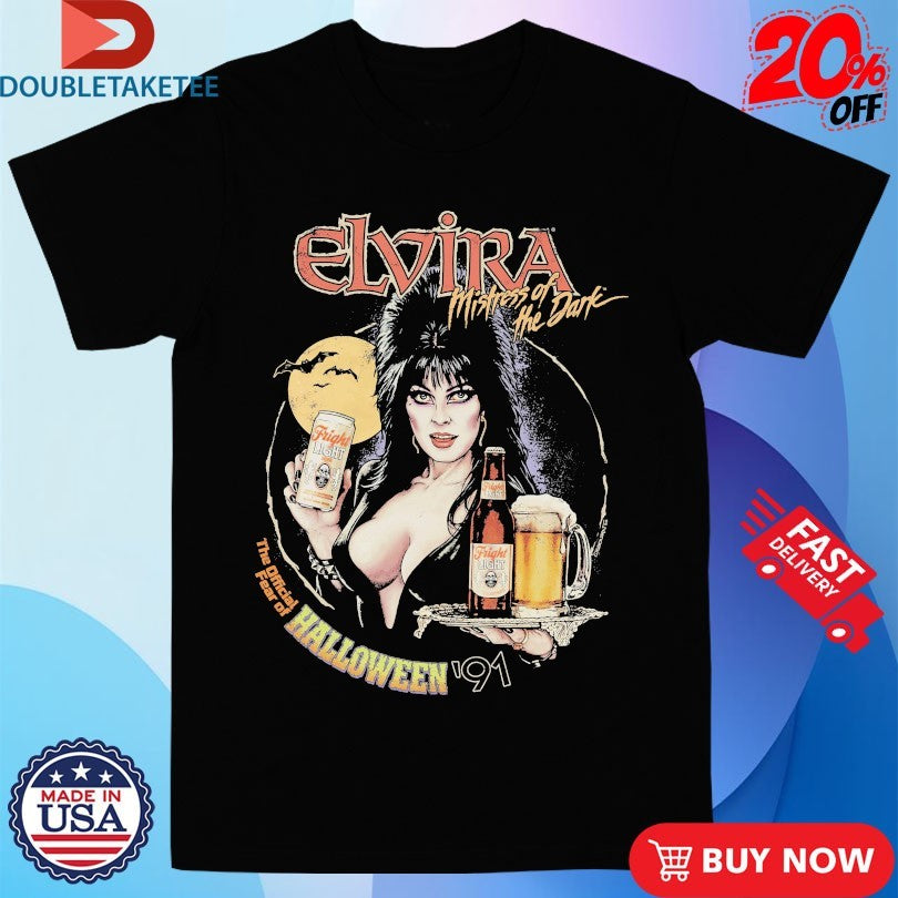 Official Elvira Mistress Of The Dark Fear Of Halloween Fright Light Shirts