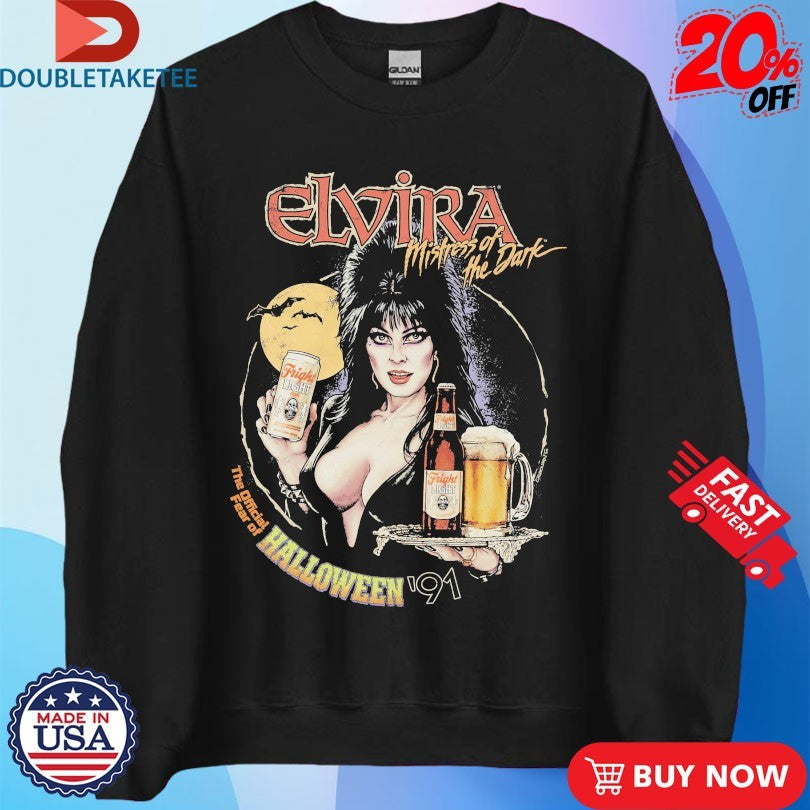 Official Elvira Mistress Of The Dark Fear Of Halloween Fright Light Shirts