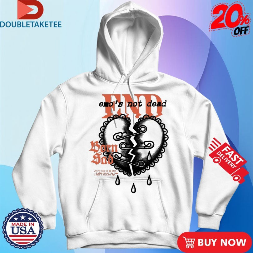 Official Emo’s Not Dead Born Sad Safety Pin Shirts