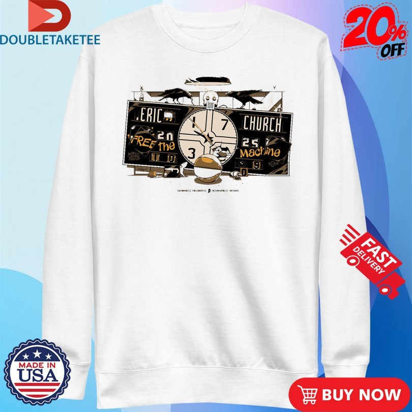 Official Eric Church Free The Machine Tour  October 9 2025 Indianapolis, IN Concert Shirts
