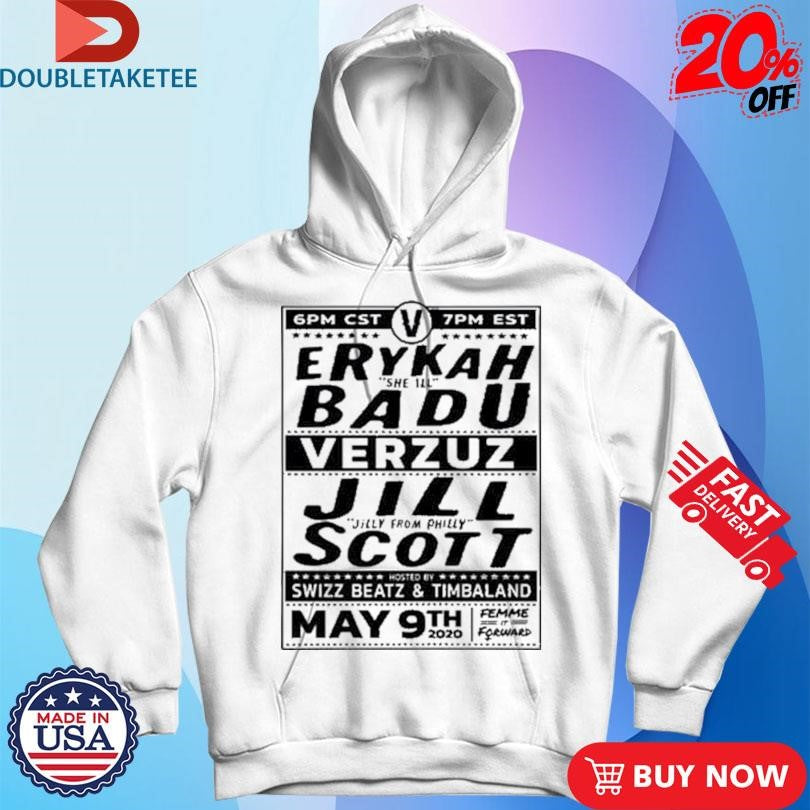 Official Erykah She Ill Badu Verzuz Jill Jilly From Philly Scott Swizz Beatz And Timbaland Battles Shirts