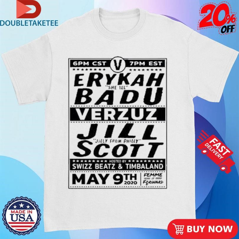 Official Erykah She Ill Badu Verzuz Jill Jilly From Philly Scott Swizz Beatz And Timbaland Battles Shirts