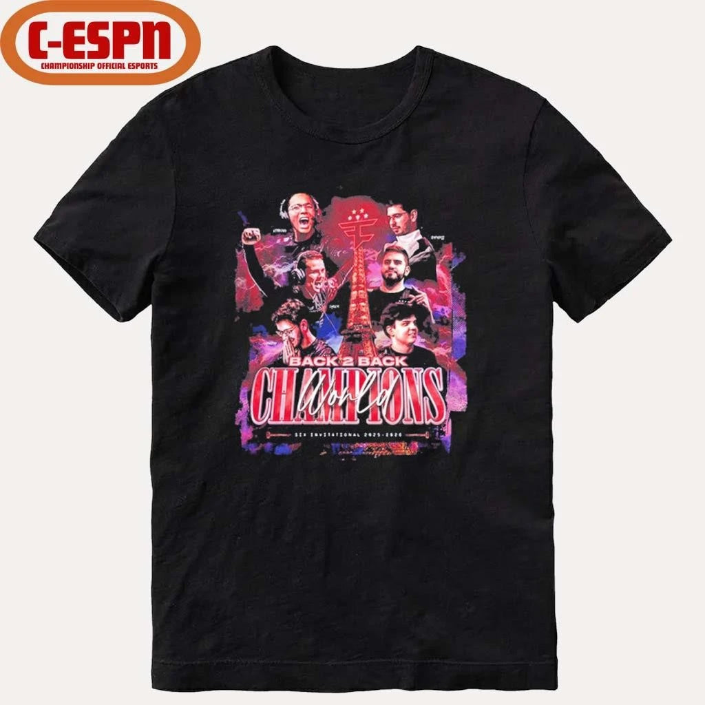 Official FaZe Clan Back 2 Back World Champions Six Invivational Shirt