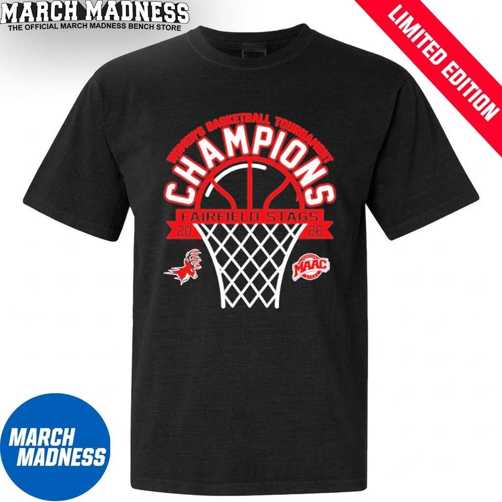Official Fairfield Stags Women’s Basketball MAAC Conference Tournament Champions T-Shirt