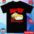 Official Fall Out Boy Racing Through The City Windows Down In The Dark Of Yellow Checkered Cars Shirts