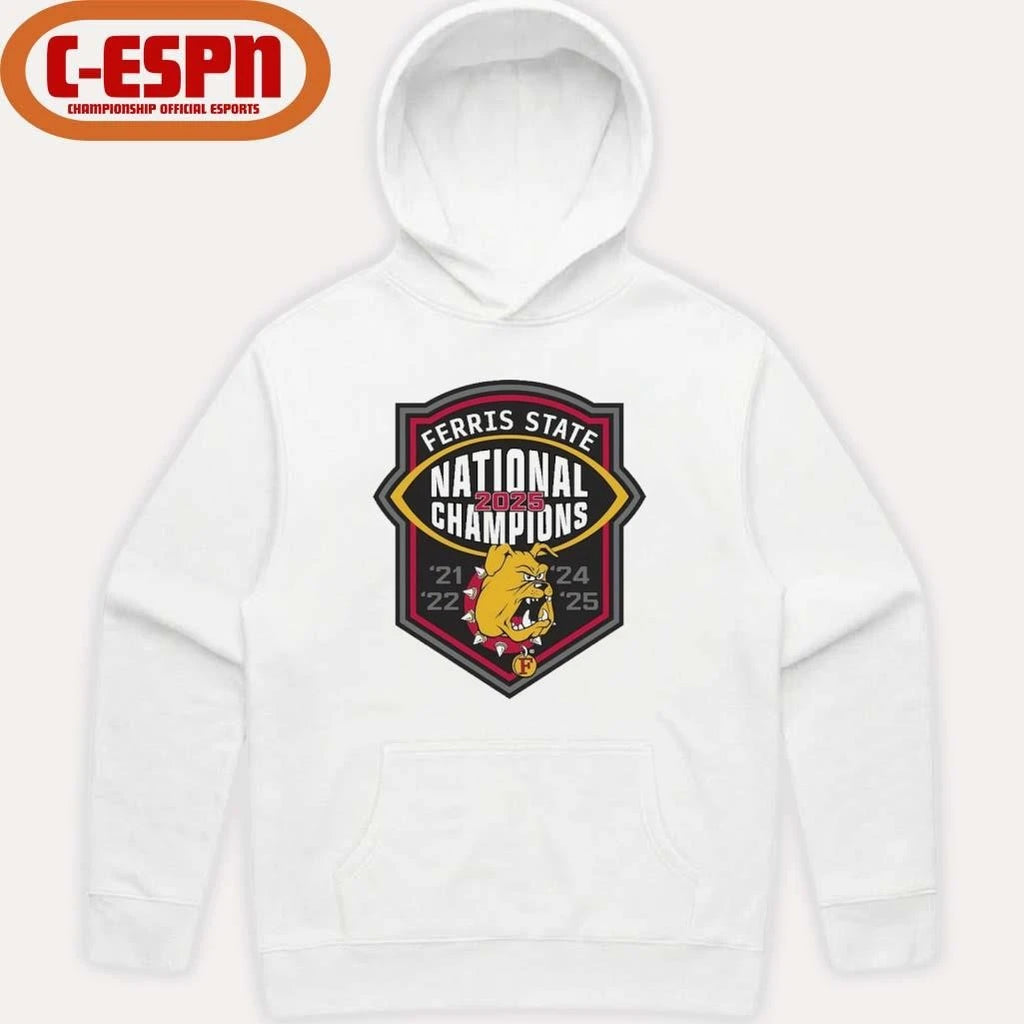 Official Ferris State Bulldogs NCAA Division II national championship 5-Time Shirt