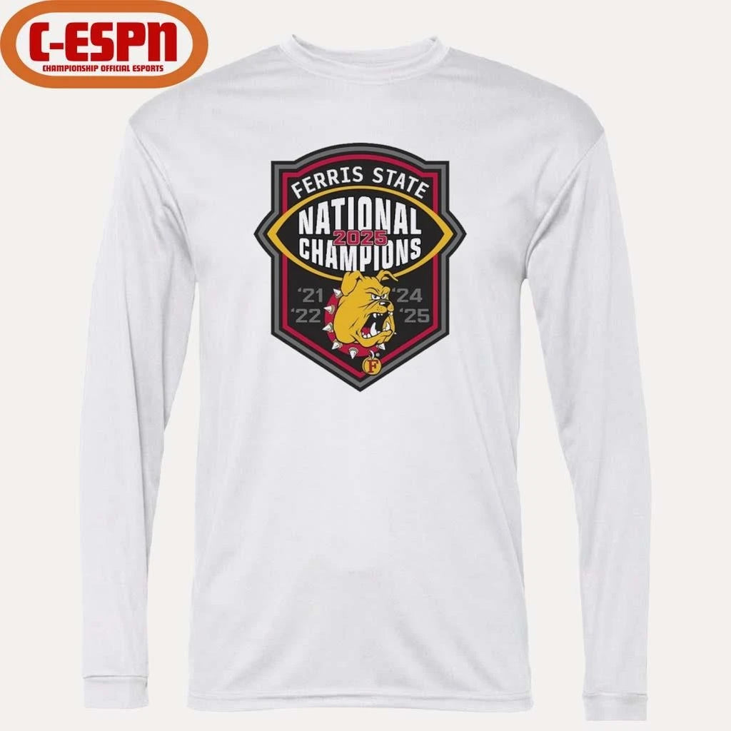 Official Ferris State Bulldogs NCAA Division II national championship 5-Time Shirt