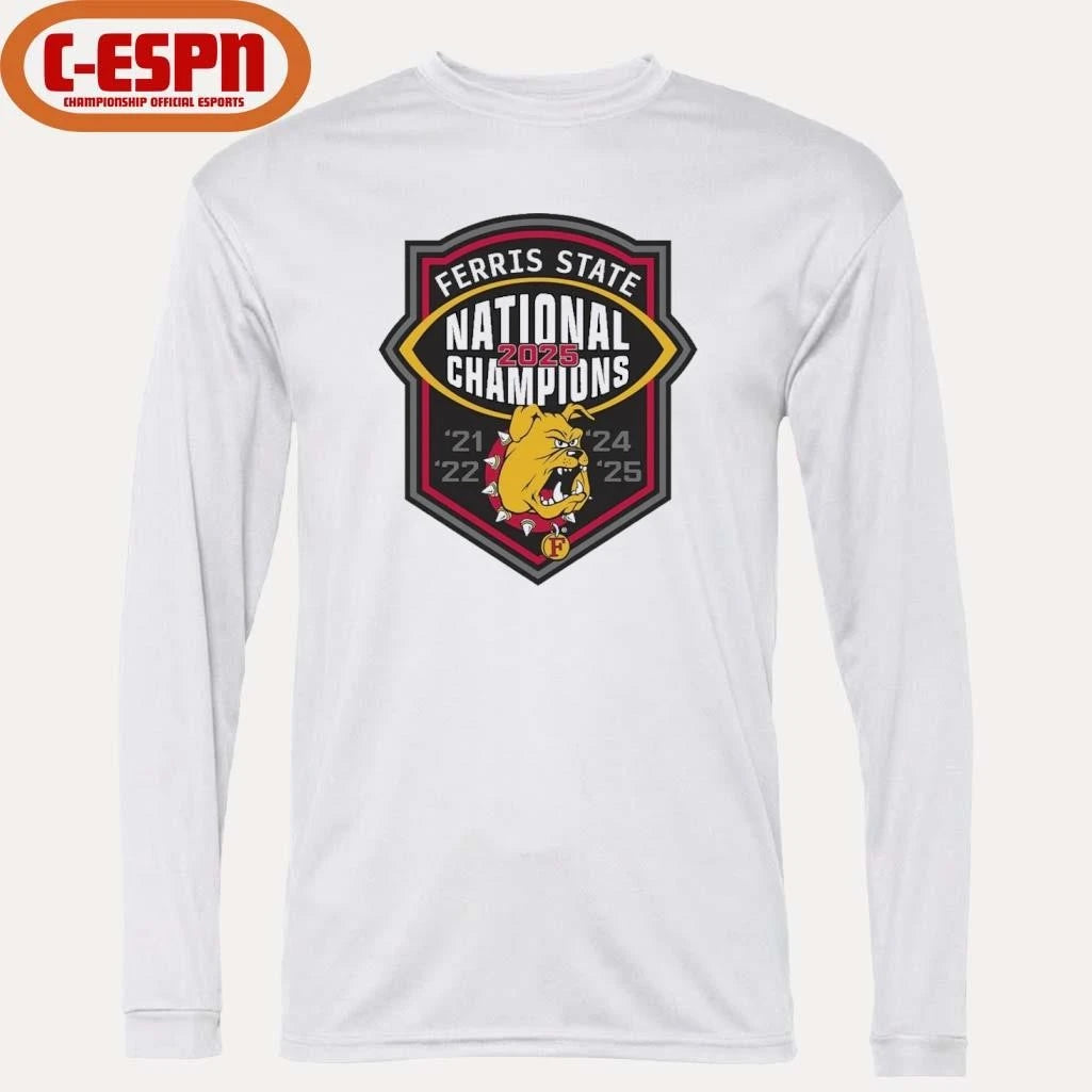 Official Ferris State Bulldogs NCAA Division II national championship 5-Time Shirt