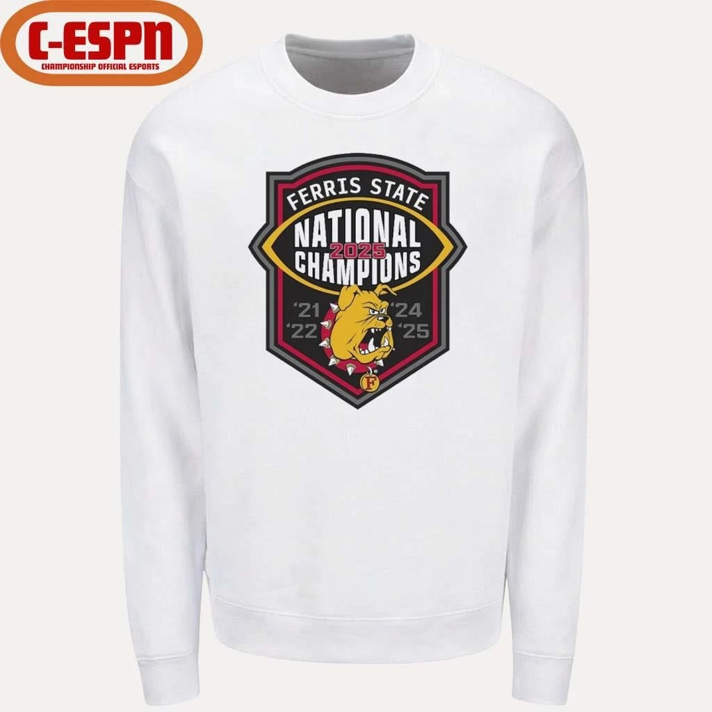 Official Ferris State Bulldogs NCAA Division II national championship 5-Time Shirt