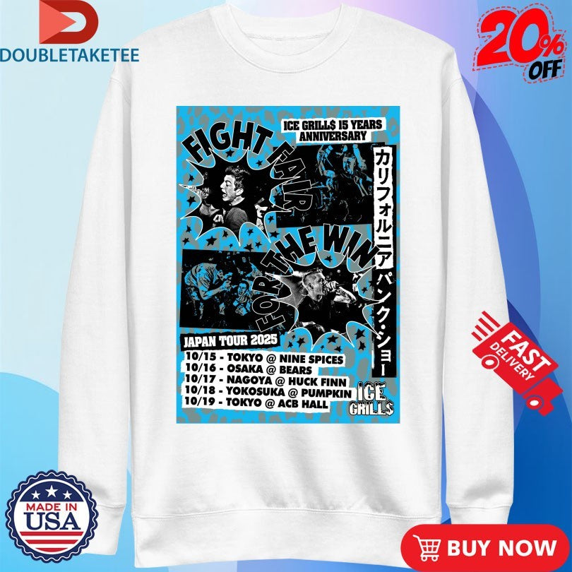 Official Fight Fair Japan Tour 2025 Ice Grills 15 Years Anniversary Shirts