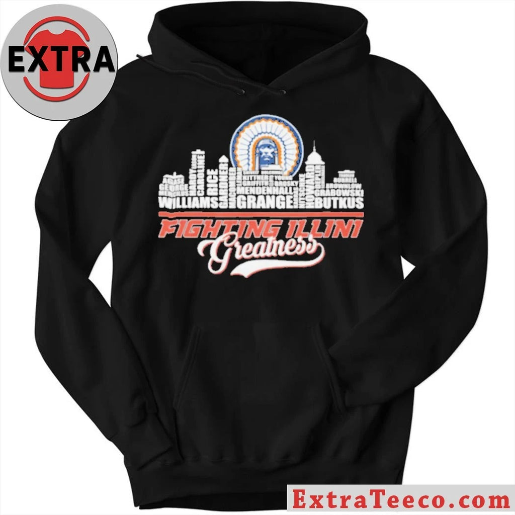 Official Fighting Illini Greatness University of Illinois Legends Typography Logo Shirt