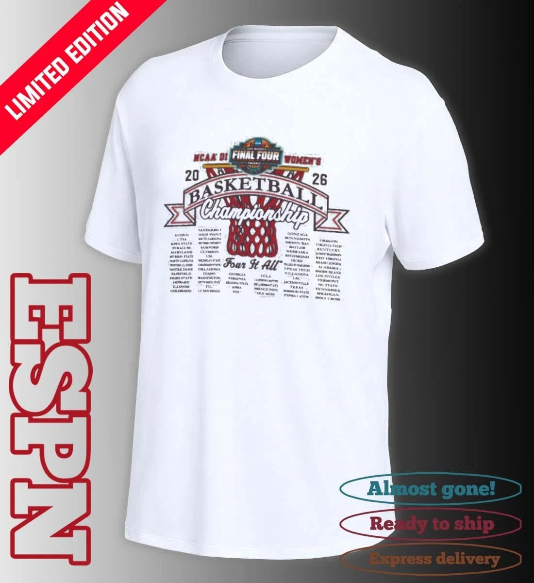 Official First Four 2026 NCAA DI Women’s Basketball Championship shirt