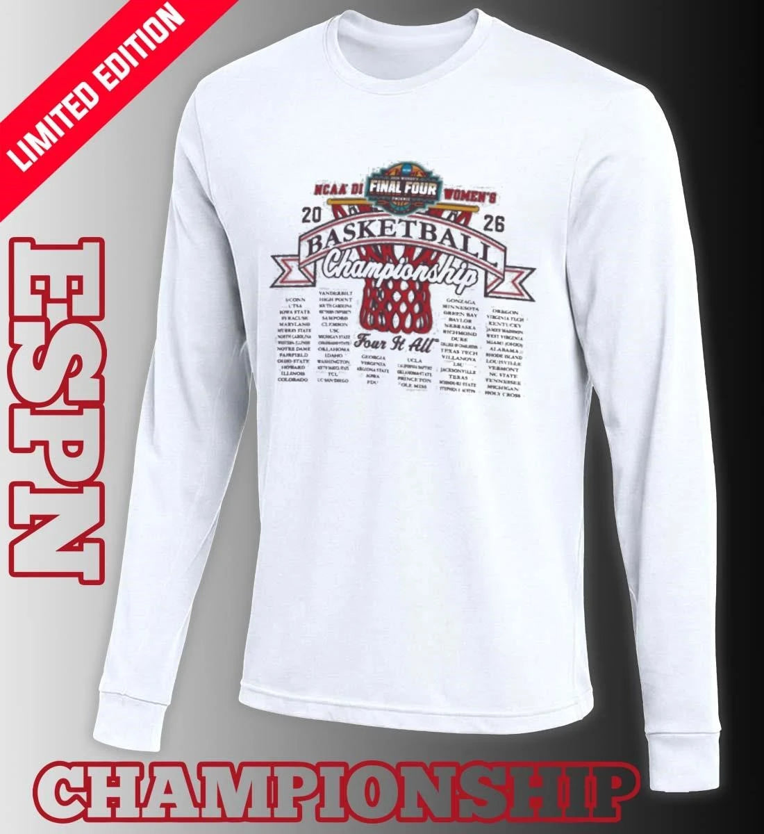 Official First Four 2026 NCAA DI Women’s Basketball Championship shirt