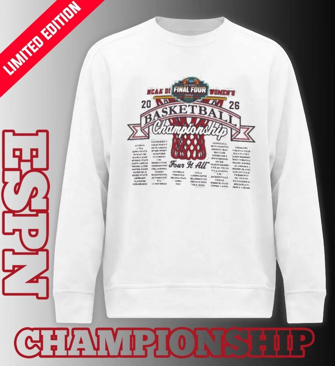 Official First Four 2026 NCAA DI Women’s Basketball Championship shirt