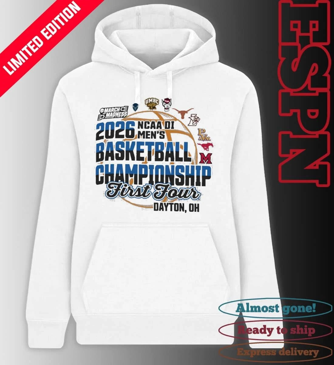 Official First Four Teams 2026 NCAA DI Men’s Basketball Championship Shirt