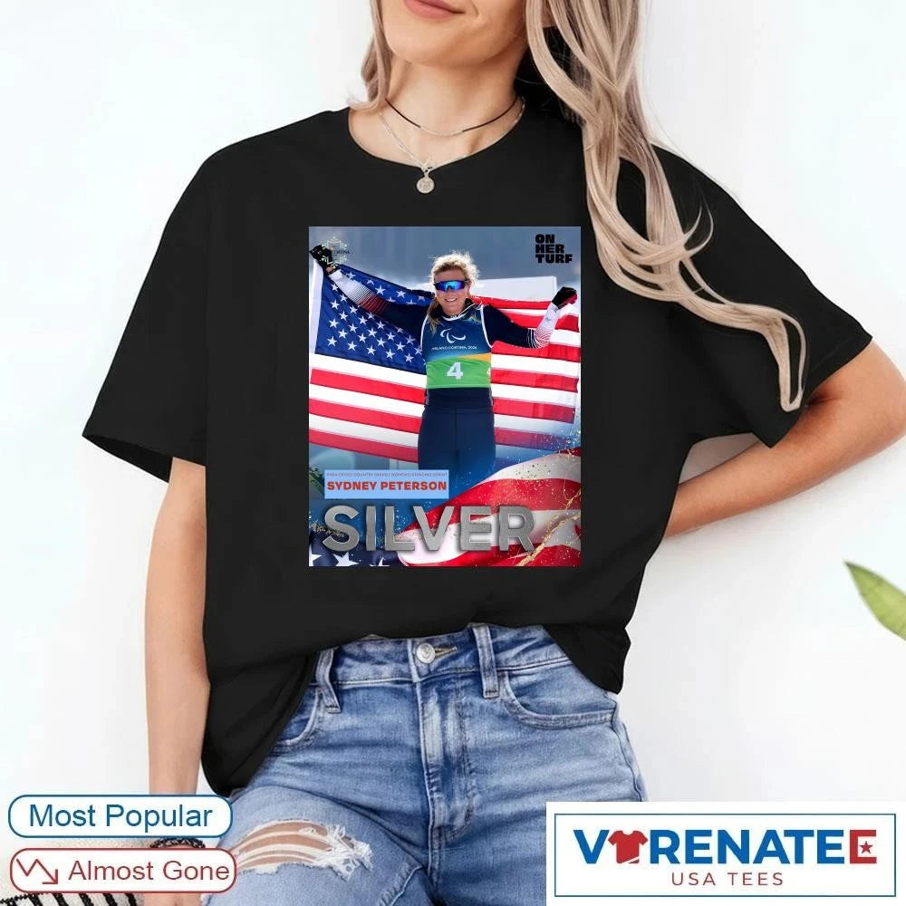 Official Fis Para Cross-country Skiing Women’s Standing Sprint Sydney Peterson Silver Medal Milan Cortina 2026 T-Shirt